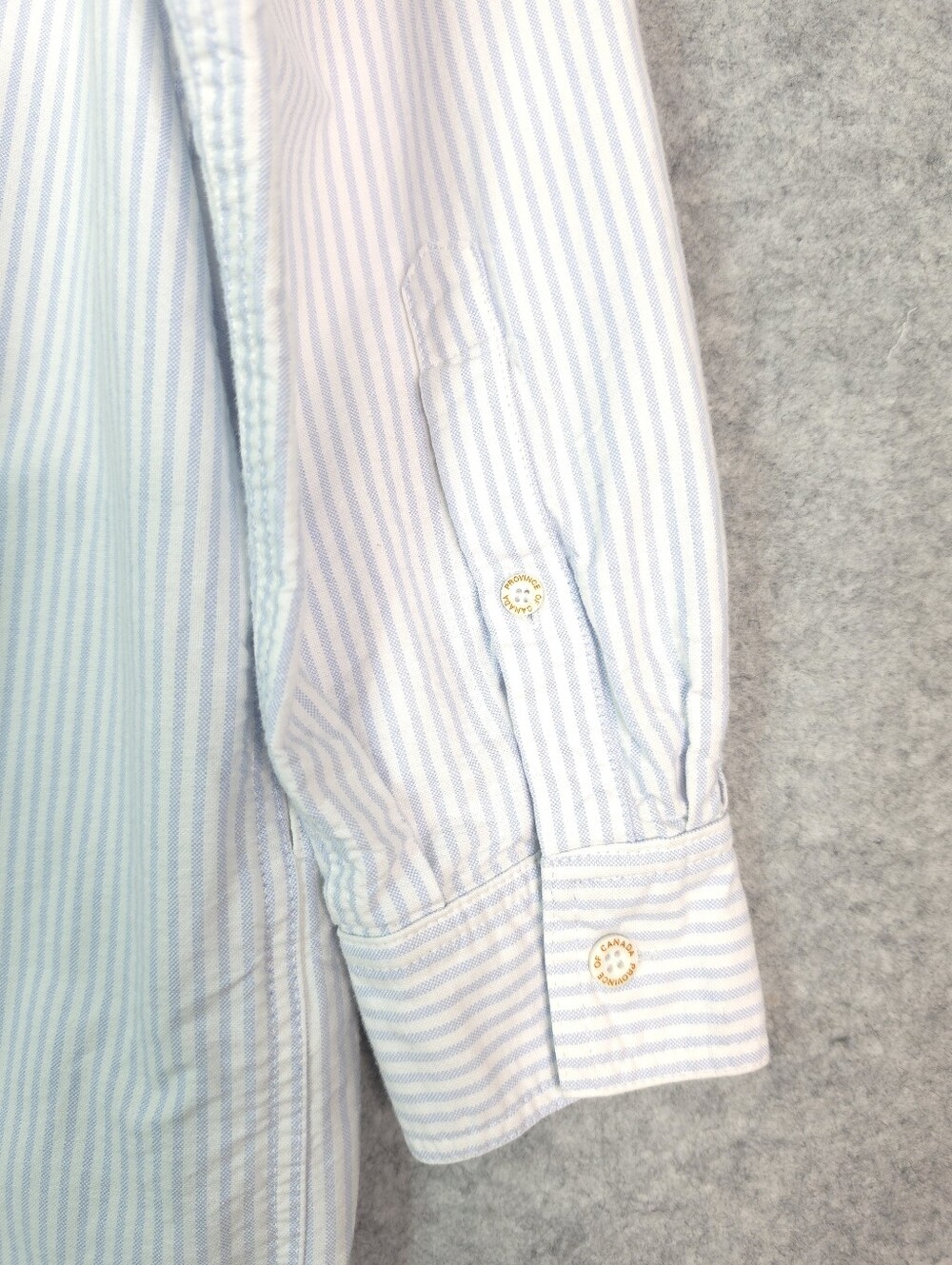 Province Of Canada Oxford Light Blue & White Stripe Button-Up Shirt Dress - Picture 5 of 11